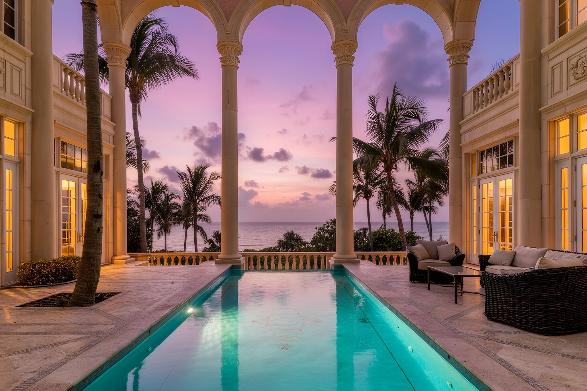 Virtual twilight conversion of a daytime exterior